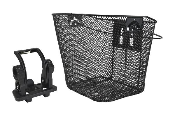 Корзина на руль,BL-B-009 быстросъемная с крепл. на руль,сталь,34*25*26 ручка для переноски,черная